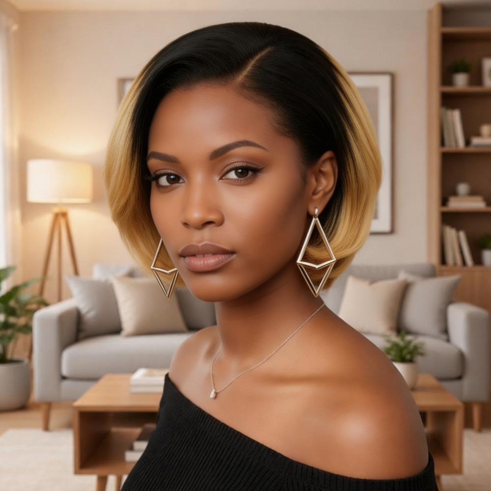 Glueless Wear And Go Human Hair Wig - 8 Inch Short Bob 13x4 Lace