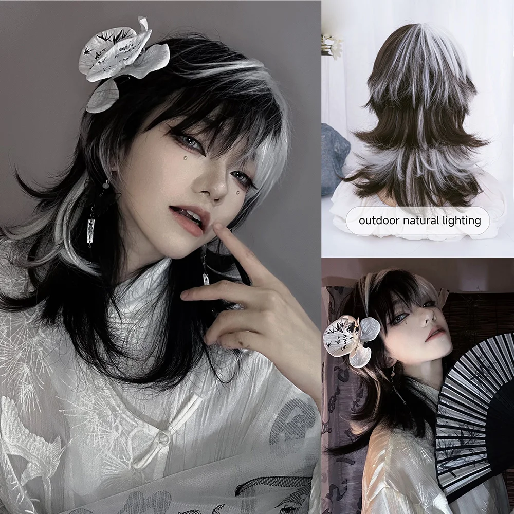 16Inch Black and White Color S - Synthetic Braided Wigs For Black Women recension och pris