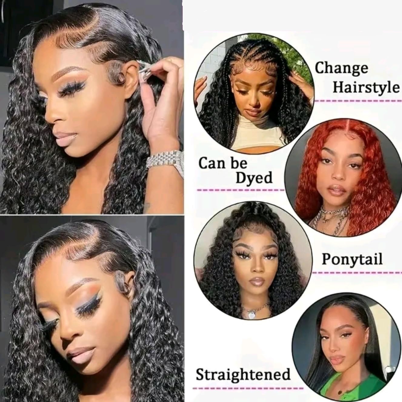 200 Density 13x4 13x6 HD Trans - Human Hair Wigs recension och pris