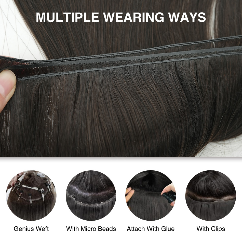 Ready to Ship Genius Weft Stra - Invisible Tape In Extensions Real Hair recension och pris