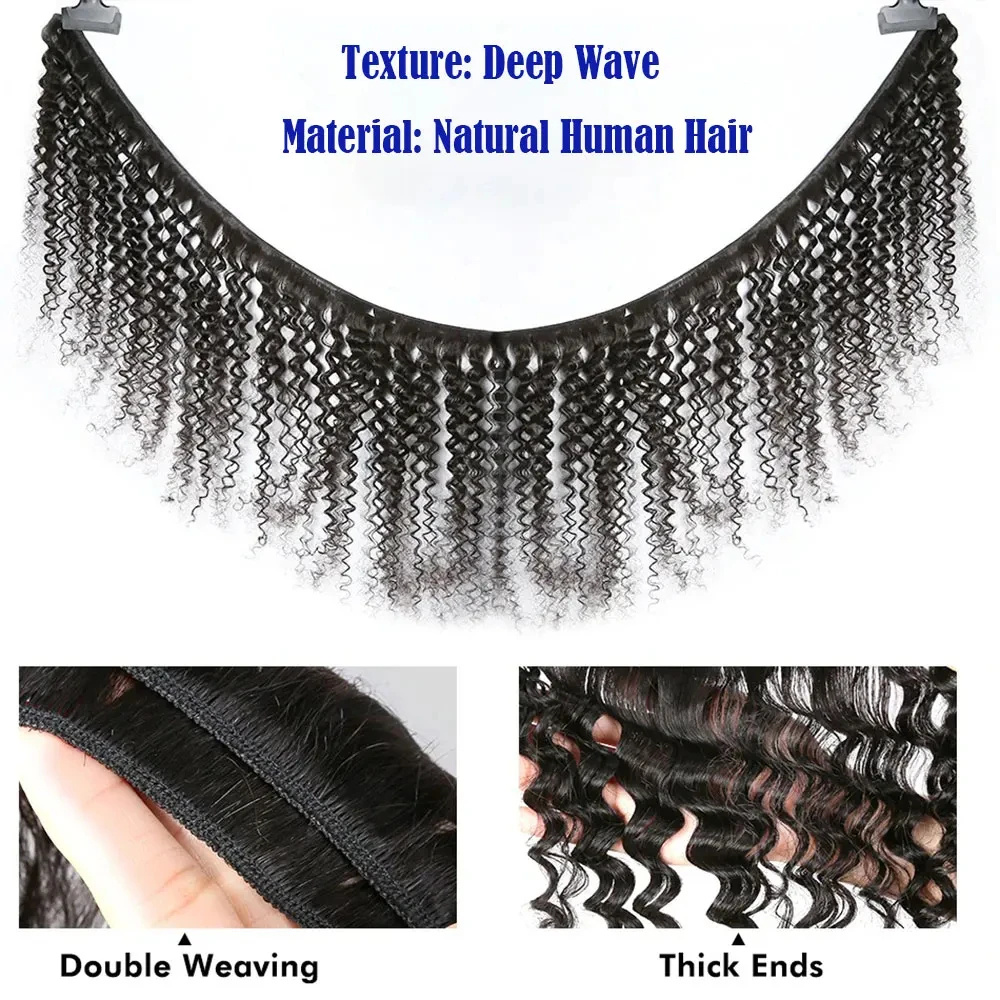 Brazilian Virgin Human Hair De - Deep Wave 3 Bundles With Closure recension och pris