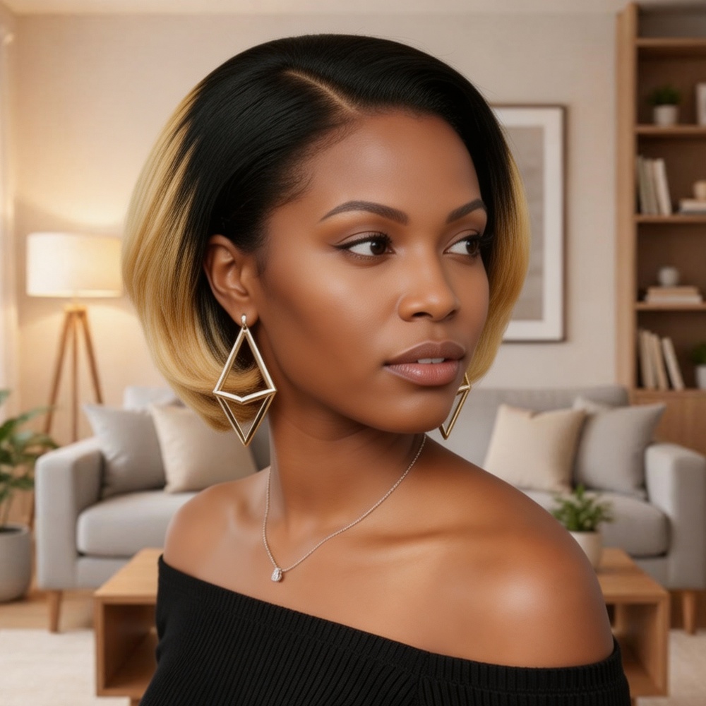 8 Inch Short Bob 13x4 Lace Fro - Glueless Wear And Go Human Hair Wig recension och pris