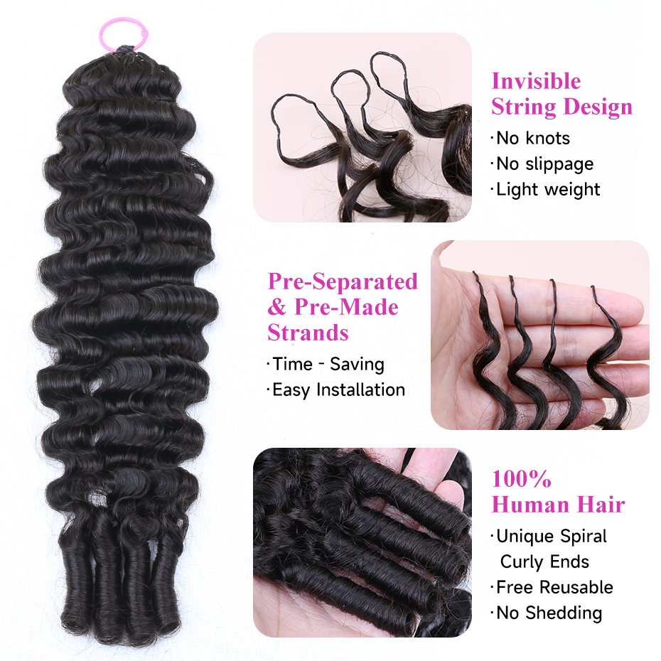 100% Human Hair Feather Croche - Hair Bundles recension och pris