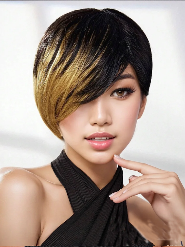 Short Pixie Cut Wig Straight O - Short Pixie Cut Wig Human Hair Cheap recension och pris