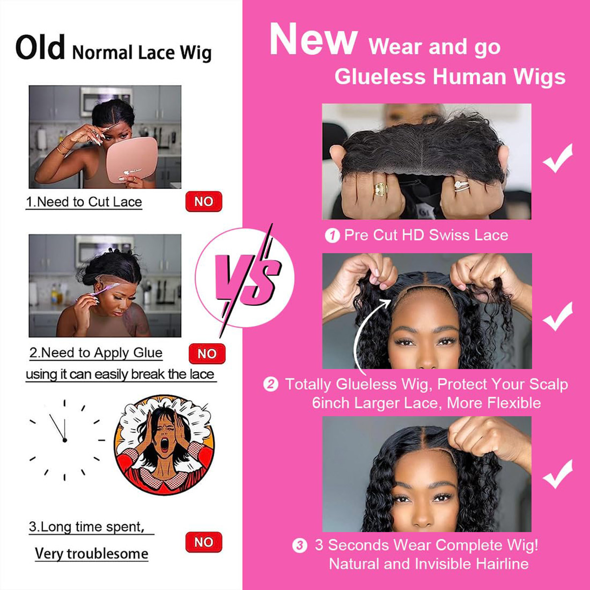 Super Double Drawn Vietnamese  - Glueless Wear And Go Human Hair Wig recension och pris