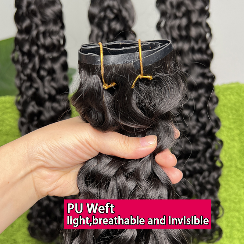Water Wave Clips In Human Hair - Seamless Clip In Hair Extensions Human Hair recension och pris
