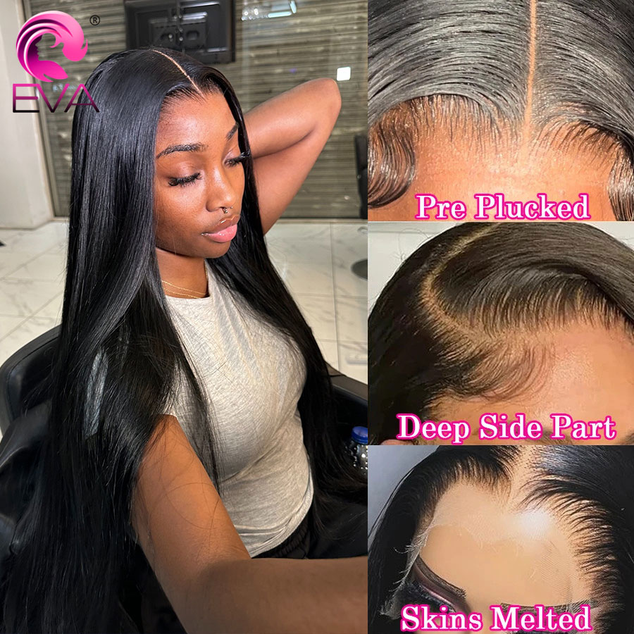 Eva Hair Deep Part HD Lace Fro - Hd Lace Frontal Wig Human Hair Pre Plucked recension och pris