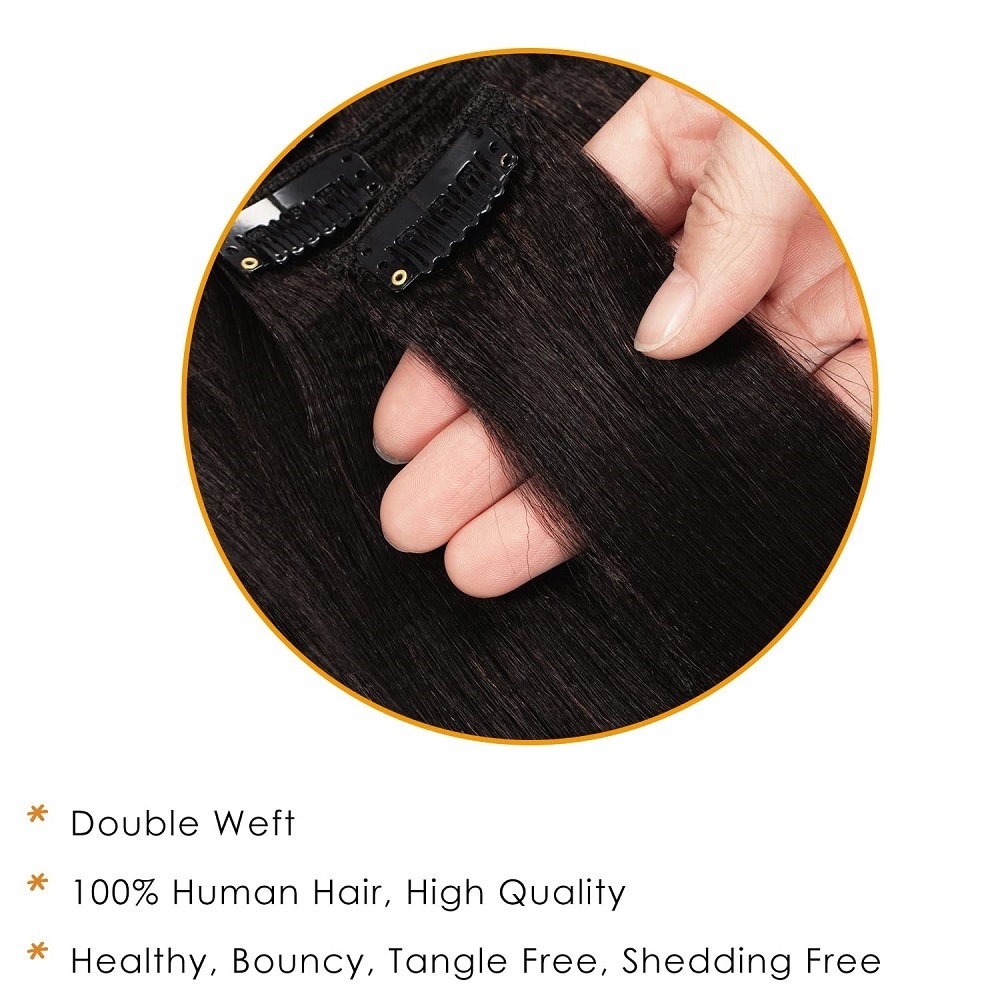 Invisible Thick Straight Clip  - Seamless Clip In Hair Extensions Human Hair recension och pris