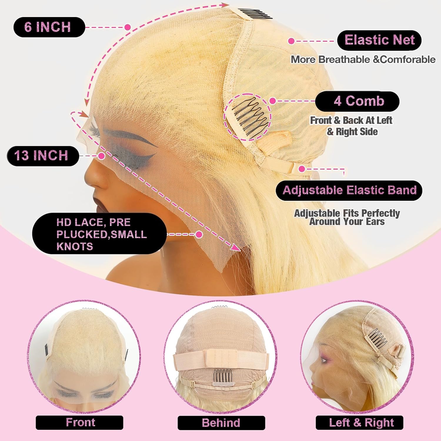 613 Blonde Lace Front Wig Huma - 613 Blonde Body Wave Lace Front Wig recension och pris