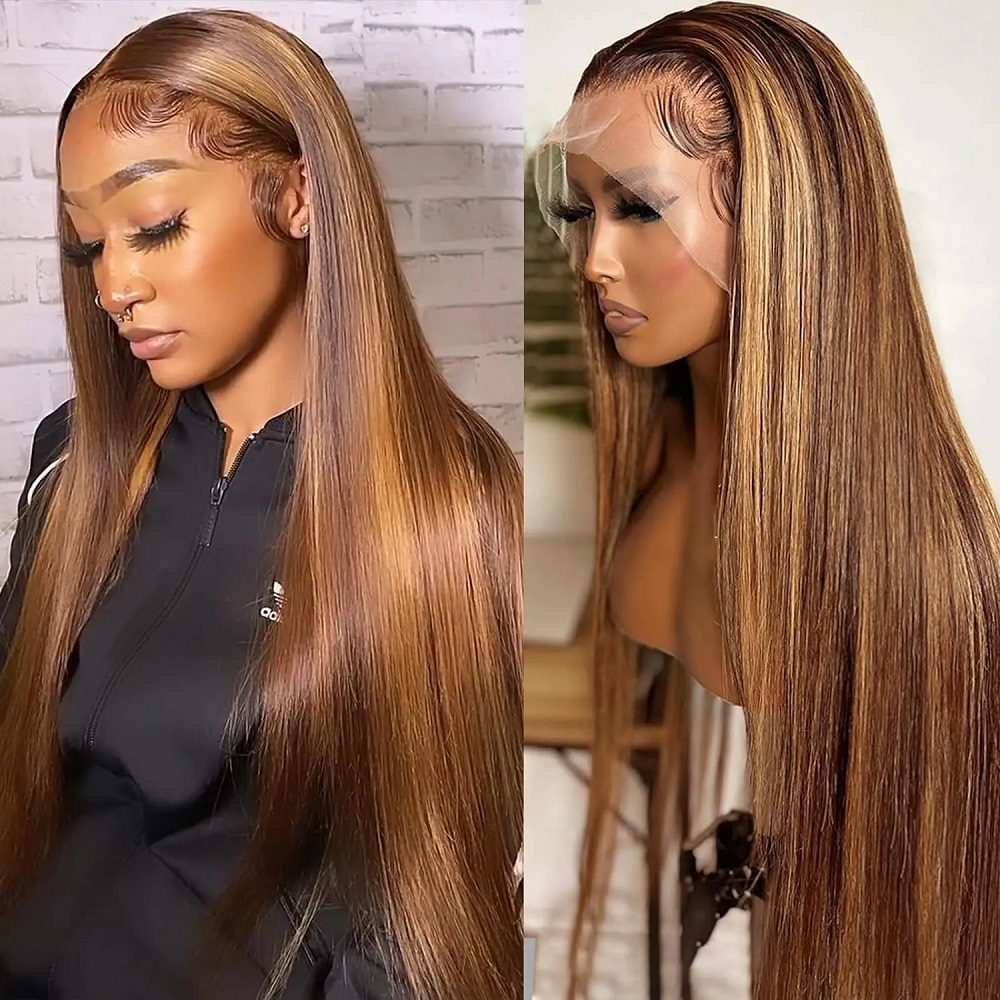 44 46 Inch P4/27 Highlight Col - Hd Lace Frontal Wig Human Hair Pre Plucked recension och pris