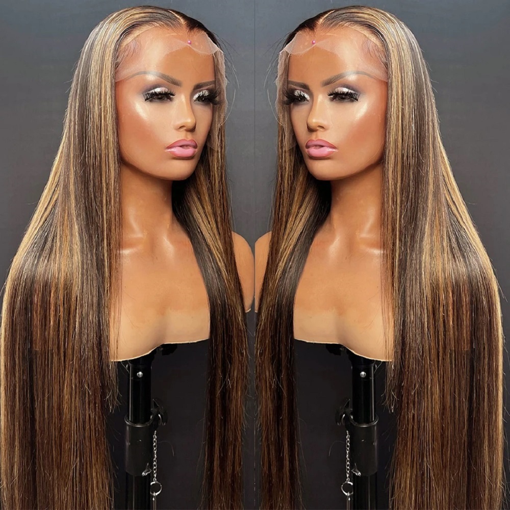 44 46 Inch P4/27 Highlight Col - Hd Lace Frontal Wig Human Hair Pre Plucked recension och pris